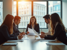 Entreprises sociales et médico-sociales : adapter sa gestion salariale avec la convention collective n° 66 Groupe de professionnels dans un bureau lumineux pour l'article sur salaire