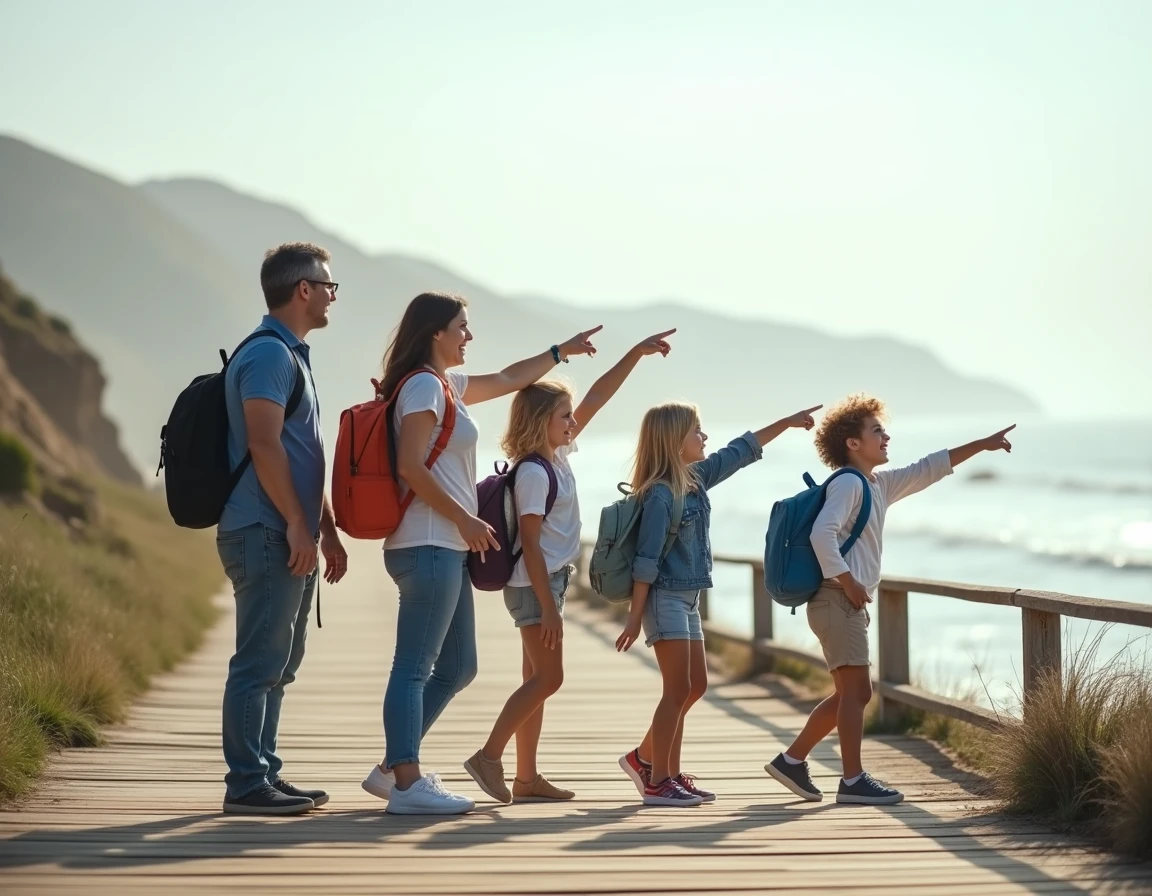 Famille en vacances au bord de mer grâce aux subventions séjours CSE LOXAM