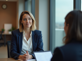 Coacher un dirigeant d’entreprise : conseils pour réussir sa formation Femme dirigeante confiante en réunion dans un bureau moderne