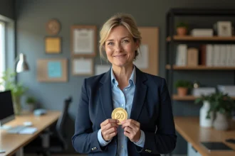 Médaille du travail 20 ans symbolisant l'engagement des employés