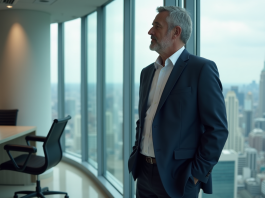 Fortune Elon Musk : combien possède le PDG de Tesla et SpaceX ? Homme d'affaires en costume regardant la ville