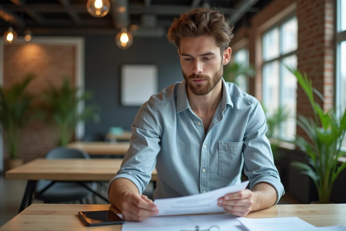 Jeune homme dans un espace de coworking moderne