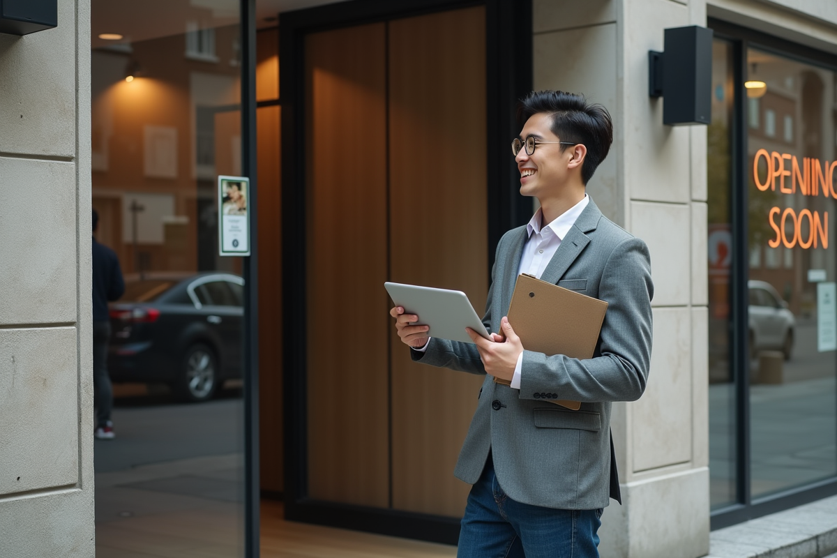 Jeune homme devant l