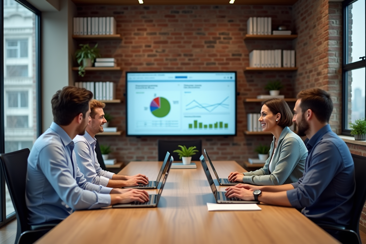 Groupe de collègues discutant autour d